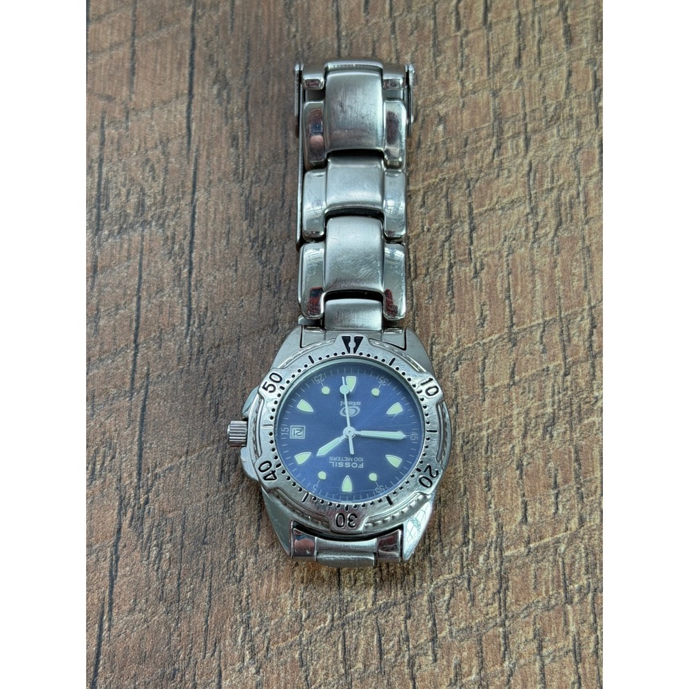 Fossil Blue FS-2523 Watch Women OS Silver Blue